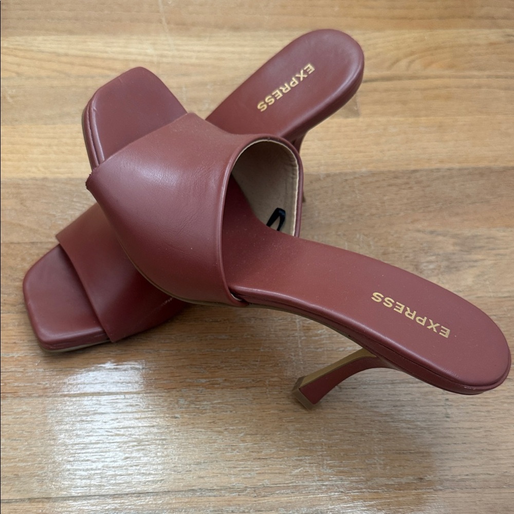 Express Women's Rust/ maroon  Heeled Mules